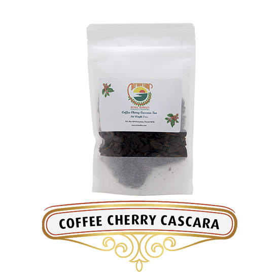 Bay view cascara tea. text: coffee cherry cascara